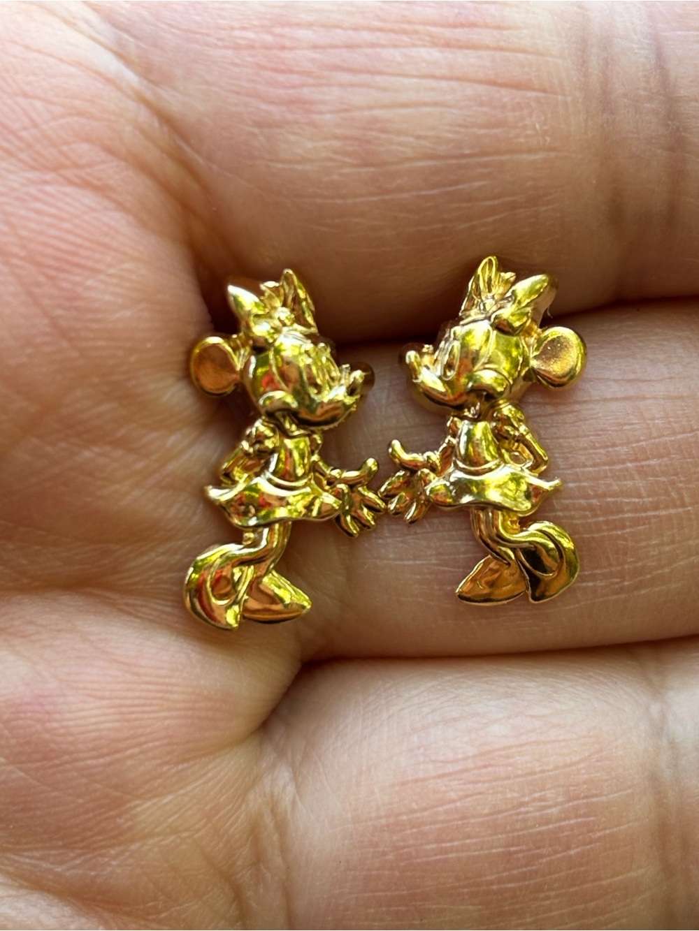 Vintage 14K Gold Filled Minnie Mouse Earrings Disney Style Studs